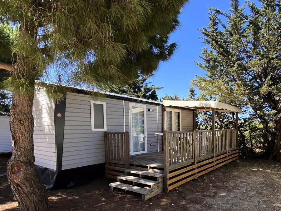 Camping Les Flamants Roses - Mobilheim 6 personen - Cottage 3 Zimmer 4/6 Personen Klimatisiert + Tv in Saint-Nazaire (Pyrénées-Orientales), Côte d'Améthyste