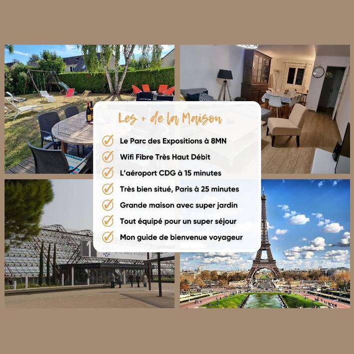 Gîte pour 10 personnes, avec jardin et vue, adapté aux familles à Villepinte - 3