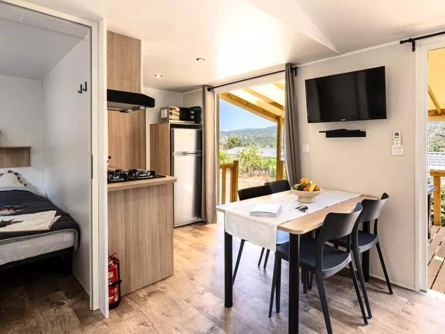 Camping maeva Escapades Le Colomba - Mobilheim 4 personen - Komfort 3 Zimmer 4 Personen Klimatisiert + Tv in Olmeto, Sartène und Umgebung