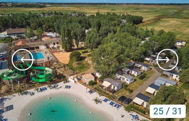 Camping pour 6 personnes, avec Terrasse ainsi que Jardin et Piscine à La Tranche-sur-Mer