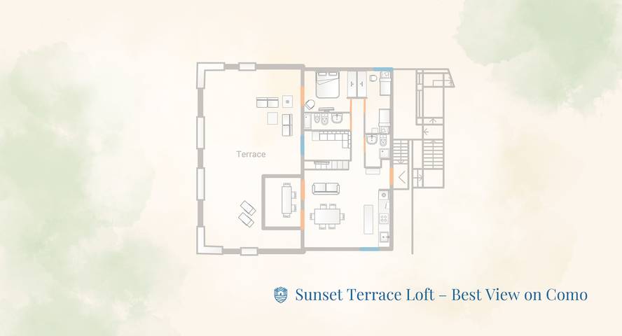 Appartamento intero, Sunset Terrace Loft Best View in Brunate, Lago di Como