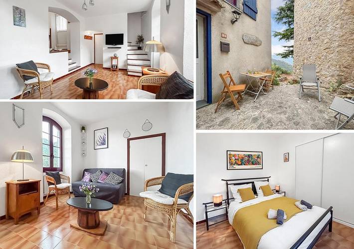 Location de vacances pour 6 personnes, avec vue et terrasse à Sainte-Agnès