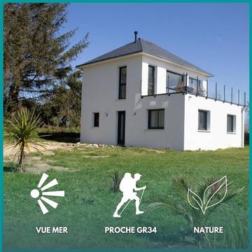 Gîte pour 6 personnes, avec terrasse ainsi que jardin et vue à Roscanvel