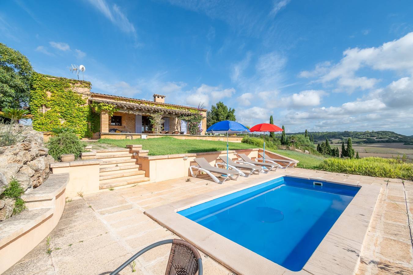 Casa de vacaciones 'Es Turo' con vistas a la montaña, piscina privada y Wi-Fi in Petra, Interior de Mallorca