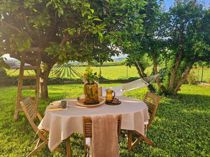 Appartamento per 5 persone, con giardino e piscina nonché panorama in Sommacampagna