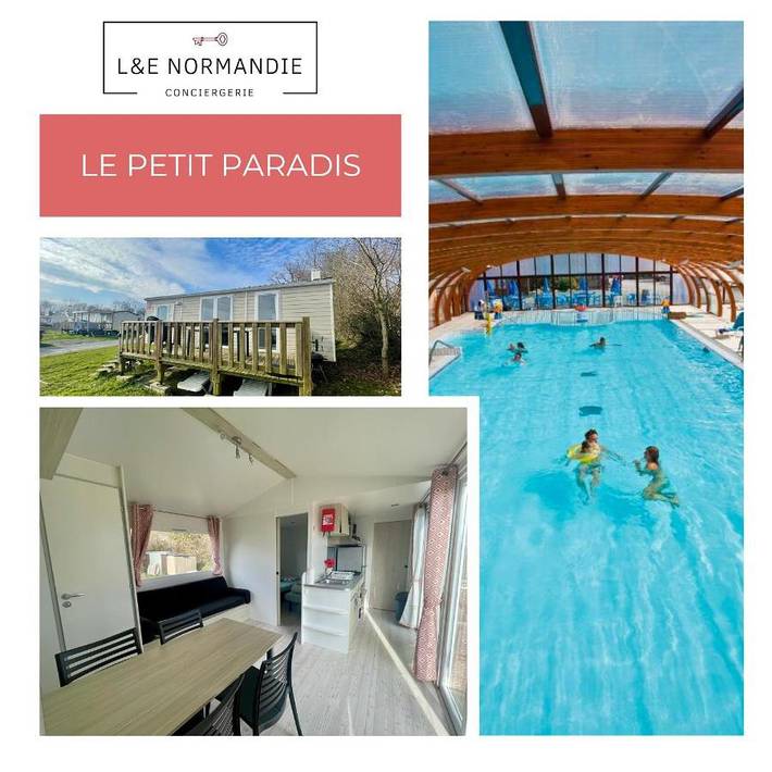 Camping pour 4 personnes, avec jardin et piscine ainsi que vue sur le lac et vue, animaux acceptés