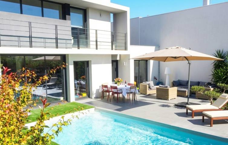 Modernes 2-Zimmer-Apartment mit Pool, Parkplatz und WLAN in der Nähe von Cabestany in Perpignan, Mittelmeerküste (Frankreich)