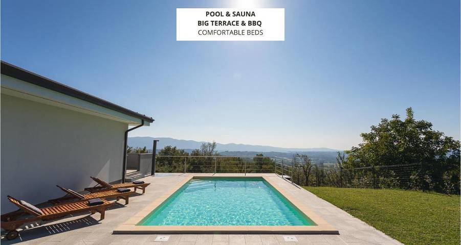 Villa mit pool für 6 Personen, mit Garten und Ausblick sowie Sauna und Pool in Slowenien