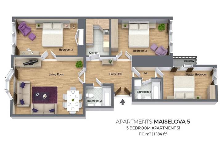 Ferienwohnung für 8 Personen, mit Ausblick und Balkon in Josefstadt - 2