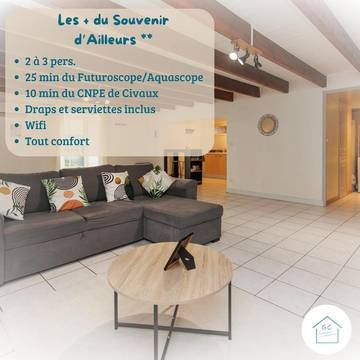 Gîte pour 3 personnes, avec terrasse et jardin à Lhommaizé