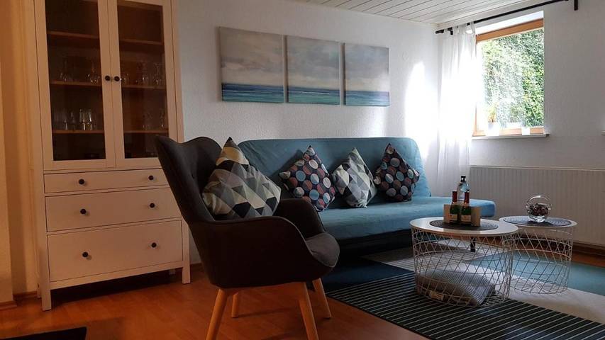 Ferienwohnung für 4 Personen, mit Terrasse und Garten sowie Ausblick