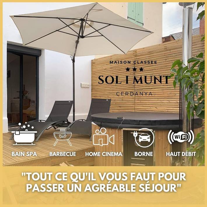 Gîte pour 6 personnes, avec jacuzzi et jardin dans Le Petit Train Jaune De Cerdagne Le Canari