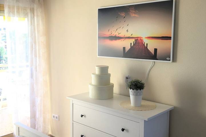 Appartement entier, 1ªLínie! Directement sur la plage, vue sur la mer, piscine, air conditionné, WIFI, ville à proximité in El Palmar, Costa Blanca