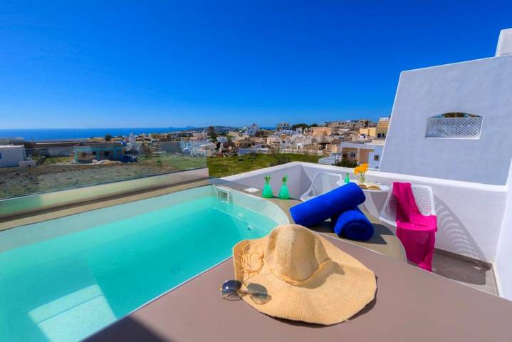 Gîte pour 3 personnes, avec vue ainsi que jardin et piscine à Megalochori - 2