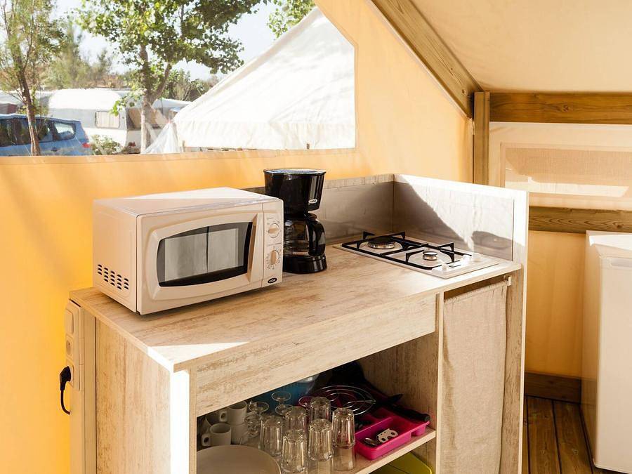 Camping Dunes et Soleil - Lodge 4 personen - 2 Schlafzimmer | 4 Schlafplätze | Kein Badezimmer in Marseillan, Côte d'Améthyste