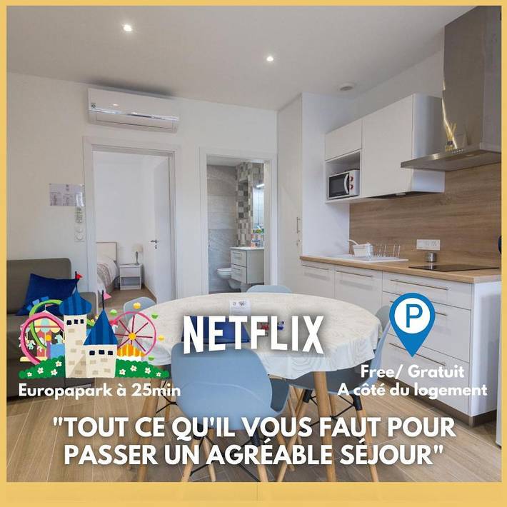 Gîte pour 4 personnes, avec Balcon ainsi que Terrasse et Jardin à Friesenheim