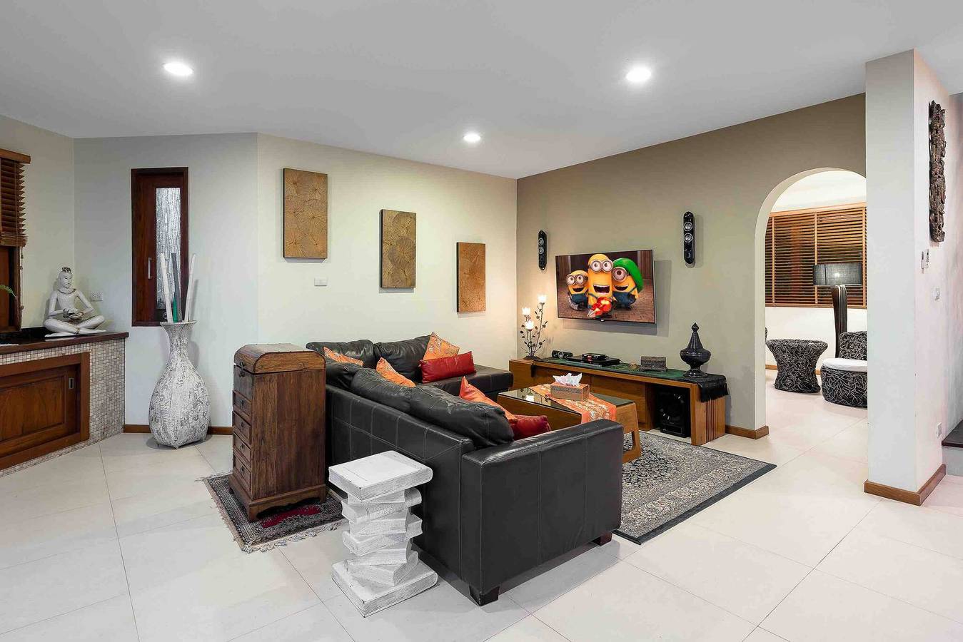 Panoramablick auf das Meer Nordküste Bophut Nachtmarkt in Koh Samui