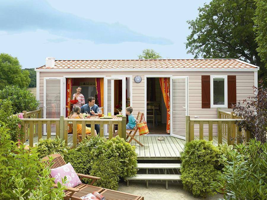 Flower Camping Vitamin - Mobilheim 4 personen - Super Mercure Riviera Komfort in Saint-Aubin-sur-Scie, Dieppe und Umgebung