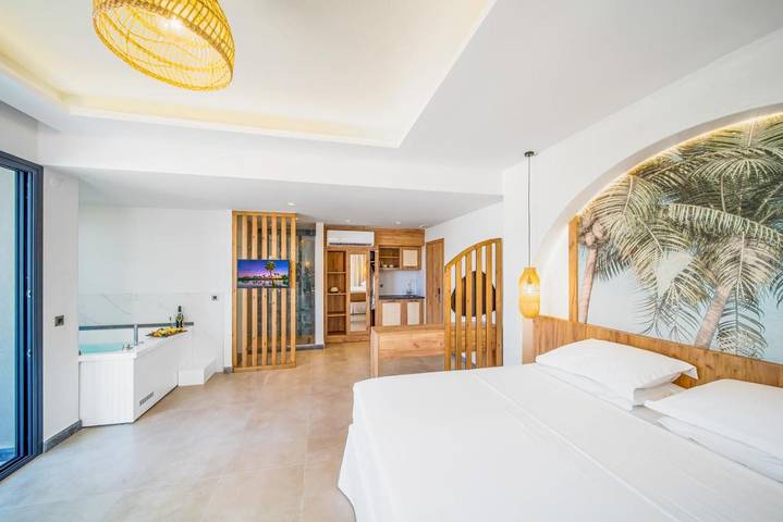Hôtel pour 3 personnes, avec jardin ainsi que jacuzzi et piscine
