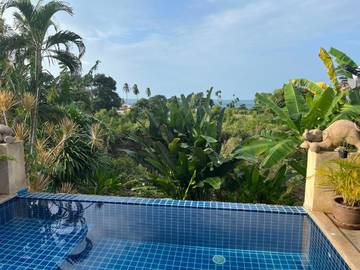 Maison d’hôte pour 2 personnes, avec vue ainsi que piscine et jardin, animaux acceptés à Lamai Beach