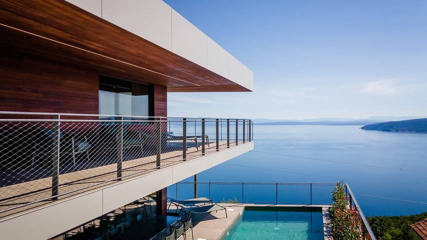 Location de vacances pour 10 personnes, avec sauna ainsi que vue sur l’océan et piscine dans Mošćenice - 2