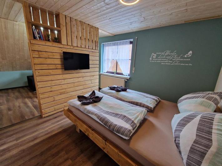 Ferienwohnung für 3 Personen, mit Terrasse und Ausblick in Rothenburg ob der Tauber