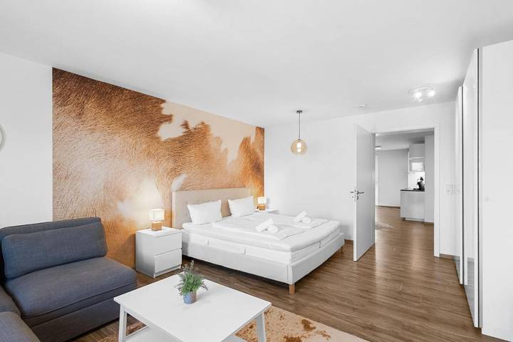 Ferienwohnung für 3 Personen, mit Balkon und Terrasse sowie Ausblick in Kempten