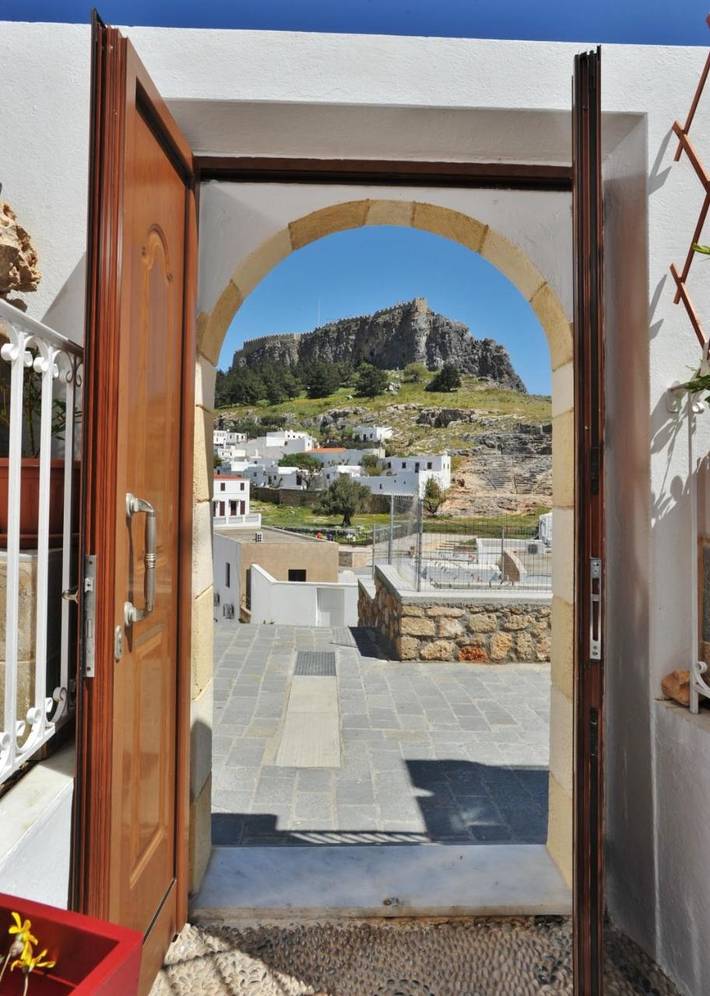 Apartment for 2 people, with balcony and view in Lindos