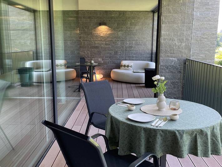 Ferienwohnung für 6 Personen, mit Terrasse und Garten sowie Ausblick