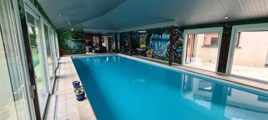 Location de vacances pour 14 personnes, avec piscine ainsi que jardin et jacuzzi, adapté aux familles à Saint-Cyr-sur-Loire