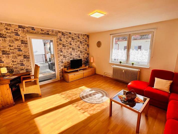 Ferienwohnung für 6 Personen, mit Balkon und Terrasse sowie Ausblick in Malterdingen