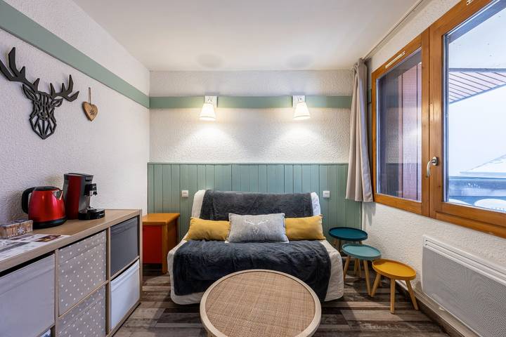 Geheel appartement, Appartement 'Séjour À La Montagne - Éperviere' met Uitzicht op de Bergen, Gedeeld Zwembad en Balkon in La Plagne, La Plagne-Tarentaise