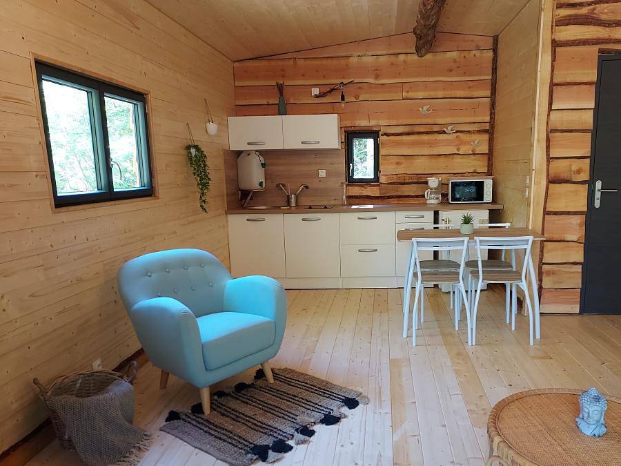 Camping Les Cerisiers - Chalet 2 personas - Chalet De Madera 28 m2 2 personas in Vernet-les-Bains, Región de Prades (Francia)