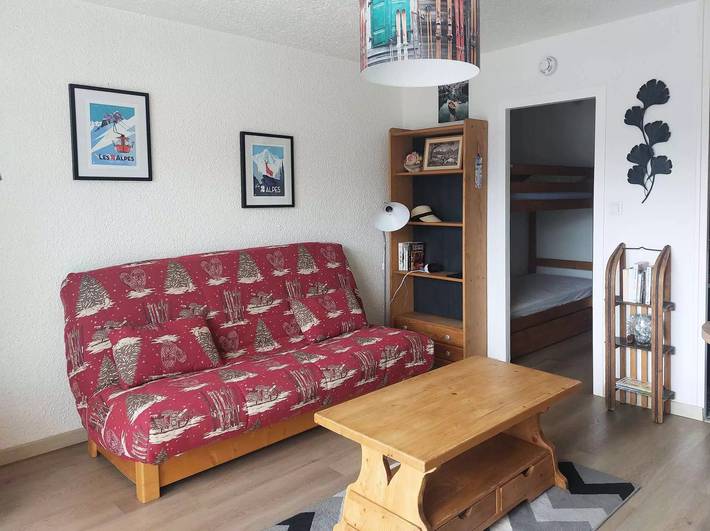 Ganzes Studio, Ferienwohnung 4 pers. Südlage mit herrlichem Blick auf die Berge im Zentrum des Resorts in Mont-de-Lans, Les Deux Alpes