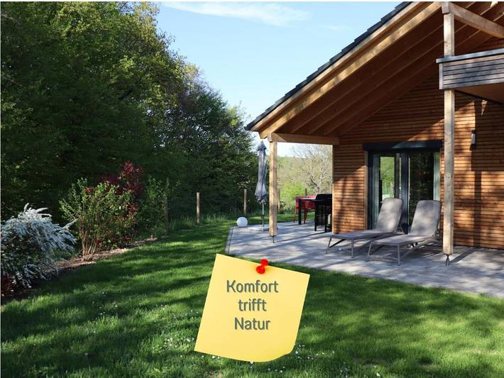 Ferienhaus für 4 Personen, mit Garten und Ausblick sowie Sauna, mit Haustier