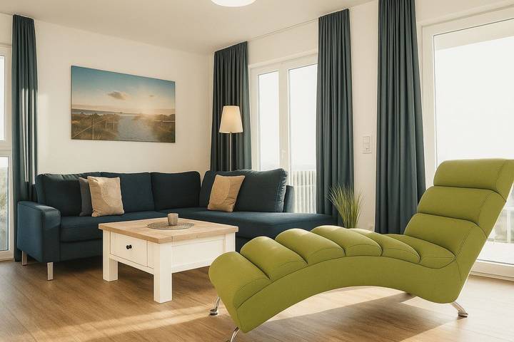 Ferienwohnung für 4 Personen, mit Sauna und Balkon sowie Ausblick, mit Haustier in Schillig - 2