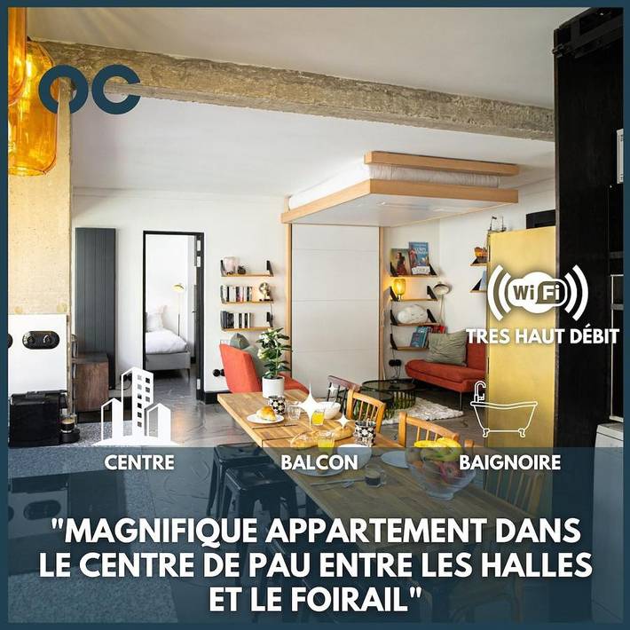 Gîte pour 4 personnes, avec Balcon dans Cinema Le Melies Pau