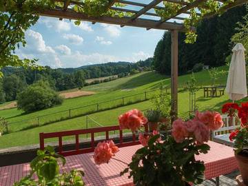 Ferienhaus für 3 Personen, mit Garten und Balkon am Attersee