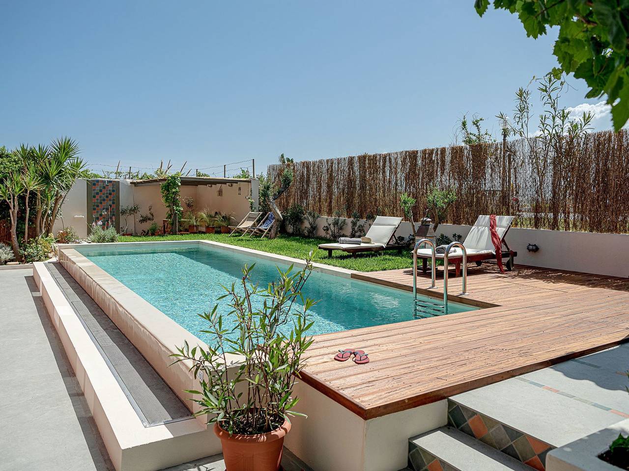 Am Strand mit Pool für eine oder zwei Familien in Daratsos, Chania en omgeving