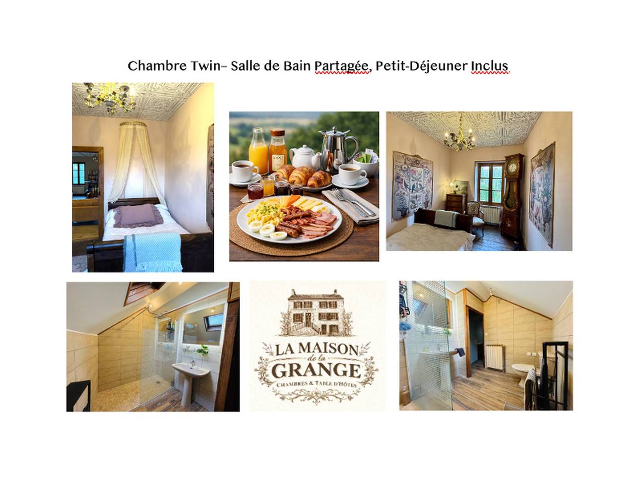 Habitación con 2 camas individuales — Baño compartido y desayuno in Saint-Martial-le-Mont, Región de Aubusson