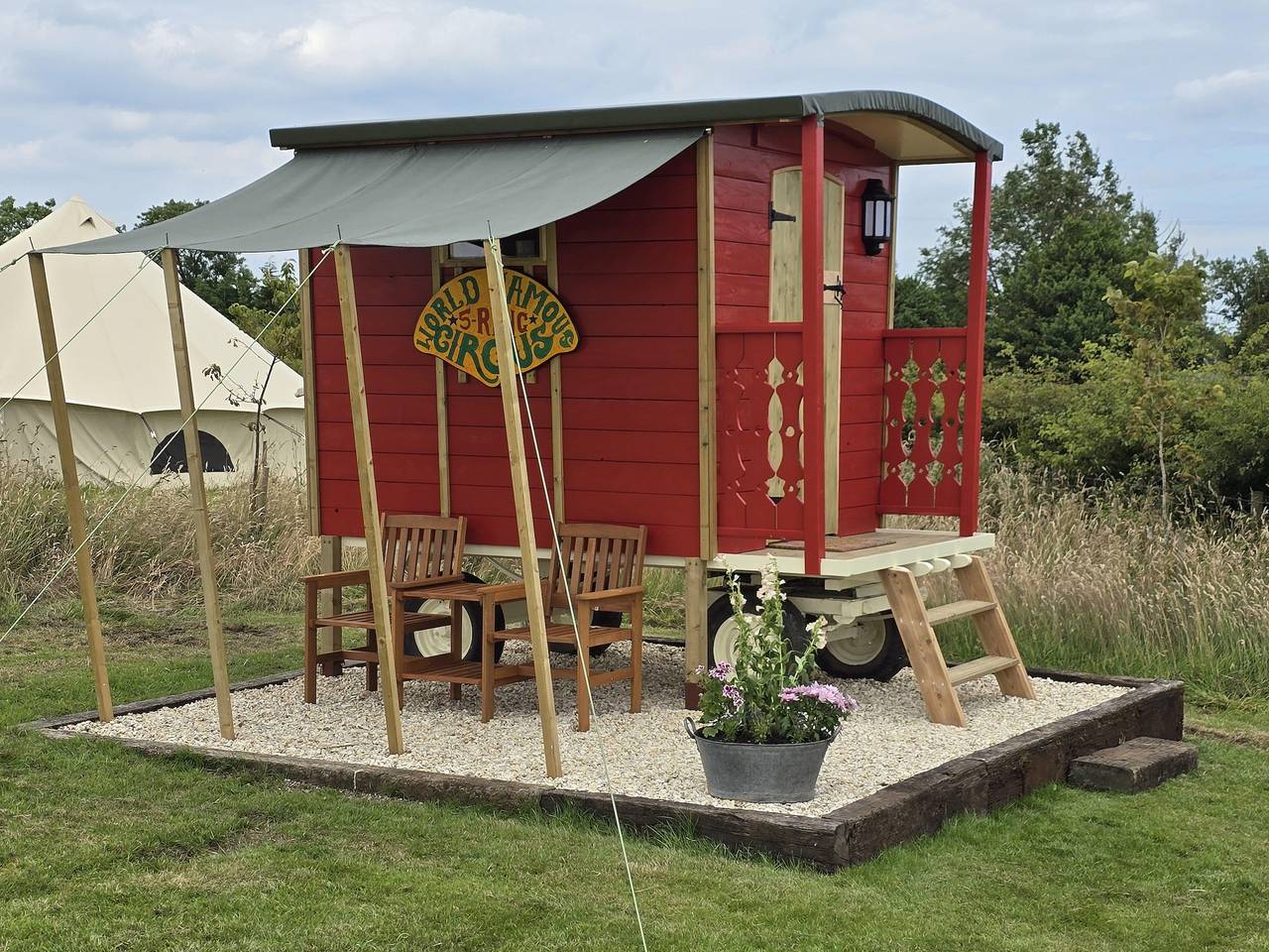 Restored circus wagon in North York Moors National Park