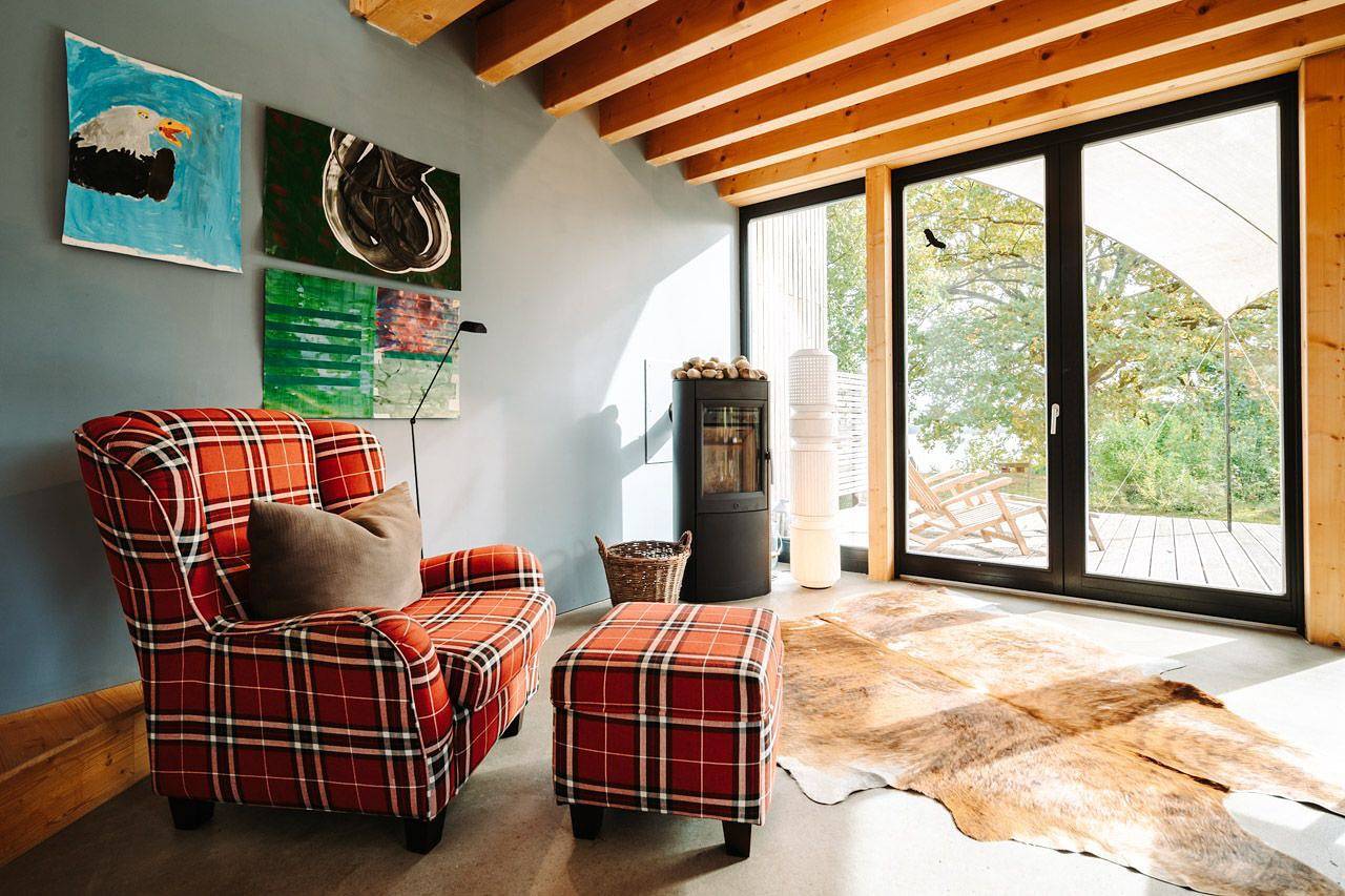 Ferienhaus Übersee mit Wasserblick in Schwarz, Mecklenburgische Seenplatte