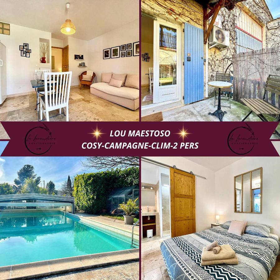 Appartement entier, Lou Maestoso - Cosy, Campagne, Clim, 2 personnes in Lançon-Provence, Côte méditerranéenne (France)