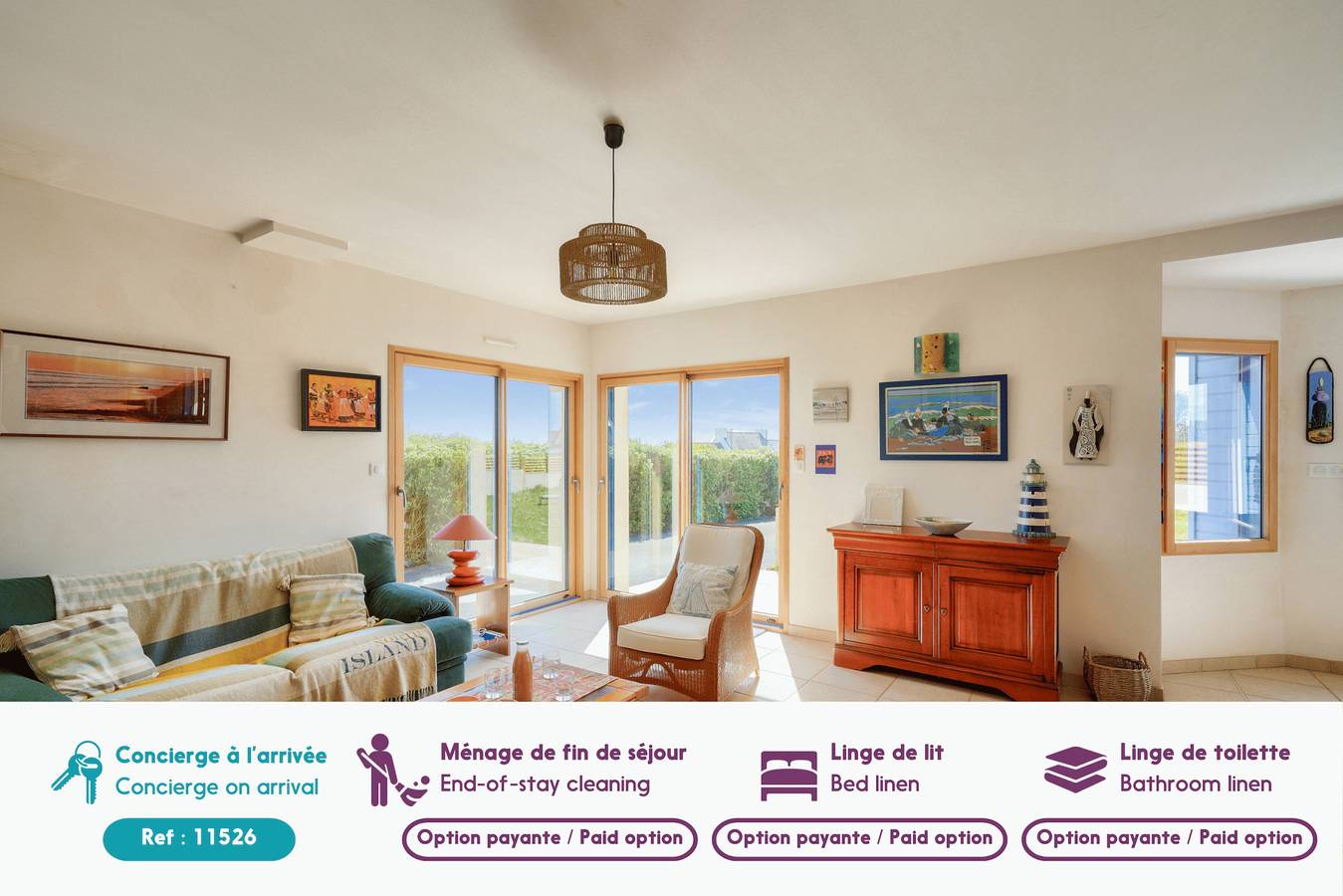 Vue mer, à 200m de la plage, maison pour 9 in Plovan, Région de Quimper