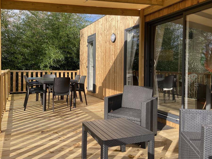 Camping Domaine de l'Orangerie de Lanniron   - Mobile home 10 persons - Sunêlia Luxe Twin 10 people - 5 bedrooms in Quimper, Quimper region