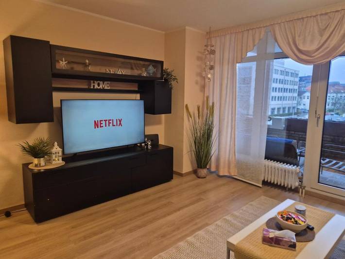 Ferienwohnung für 4 Personen, mit Balkon und Terrasse sowie Ausblick
