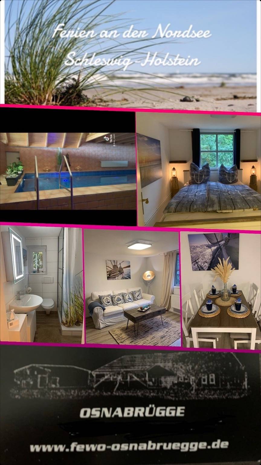 Ganze Ferienwohnung, Ferienwohnung Paul - Pool, Wlan, ruhige Lage, Nordseenähe in Kronprinzenkoog, Dithmarschen