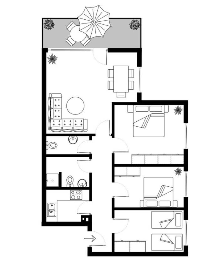 Ganze Wohnung, Haus Poseidon, Ferienwohnung Pos30 inkl. Strandkorb in Duhnen, Cuxhaven