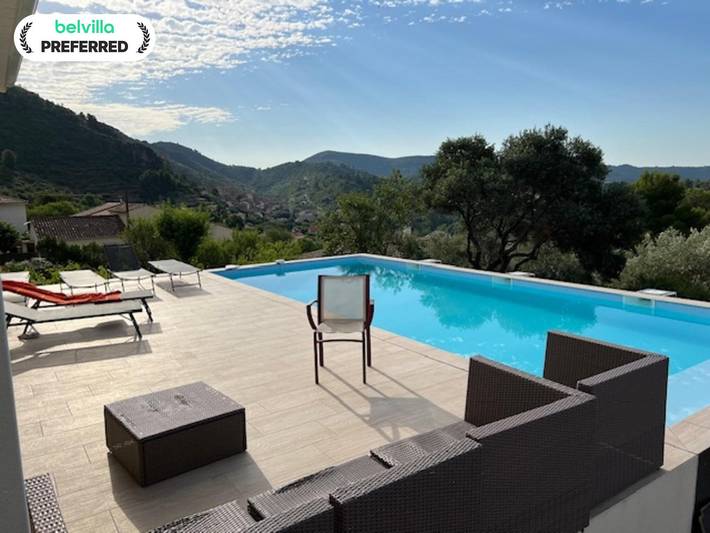 Maison de vacances pour 8 personnes, avec piscine ainsi que jardin et terrasse