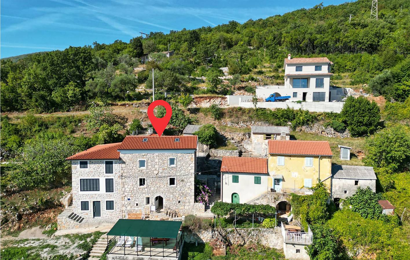 Gemütliche Unterkunft, 2 km vom Strand Sv. Ivan entfernt: WLAN, Klimaanlage, Parkplatz und Terrasse in Moscenicka Draga, Opatija Riviera